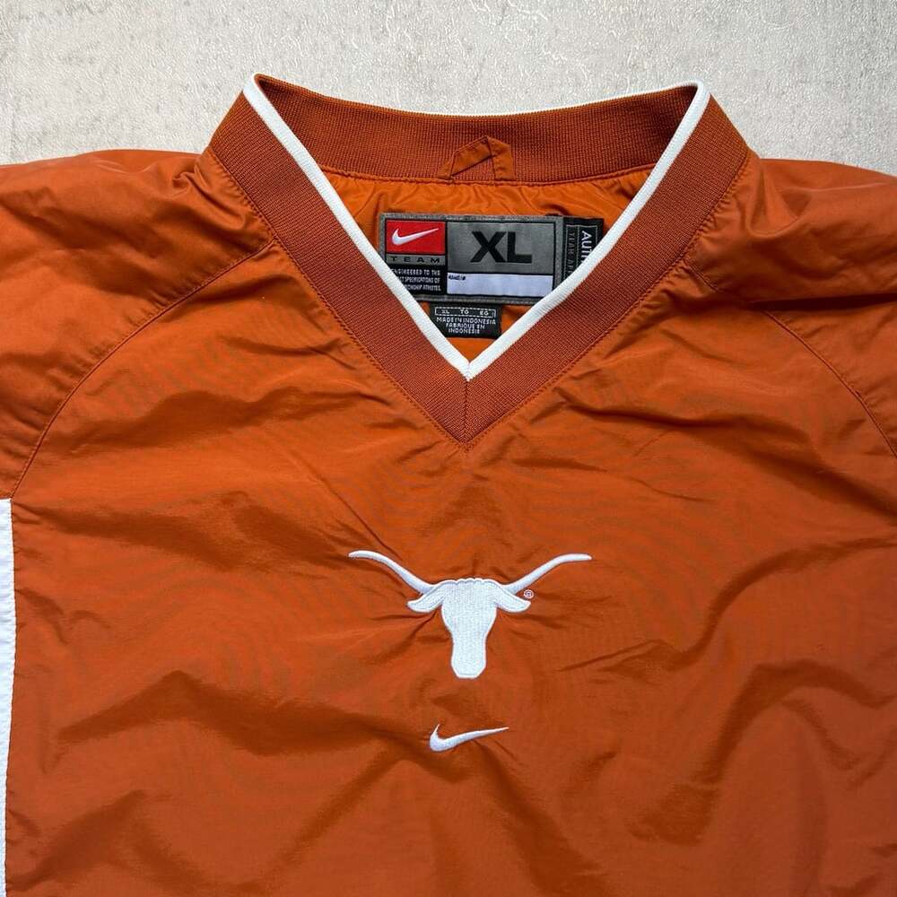 Nike Texas Longhorns Windbreaker Jacket Size XL Orange White Pullover - Picture 3 of 9